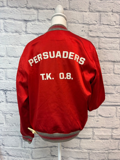 The Kooples S Red Satin Bomber bttn frnt