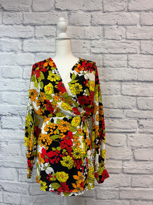 Attico S white/green LS floral wrap