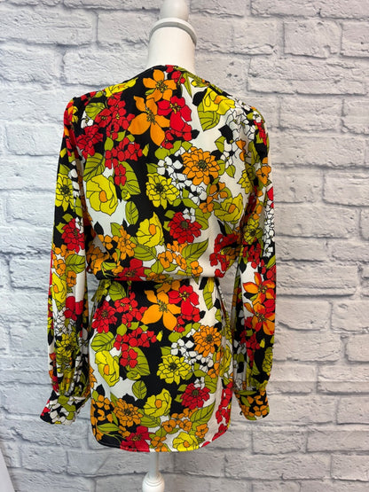 Attico S white/green LS floral wrap