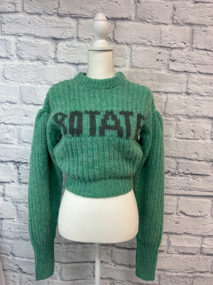 Rotate S Green NWT LS Cropped "Rotate" Knit sweater