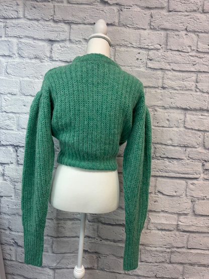 Rotate S Green NWT LS Cropped "Rotate" Knit sweater