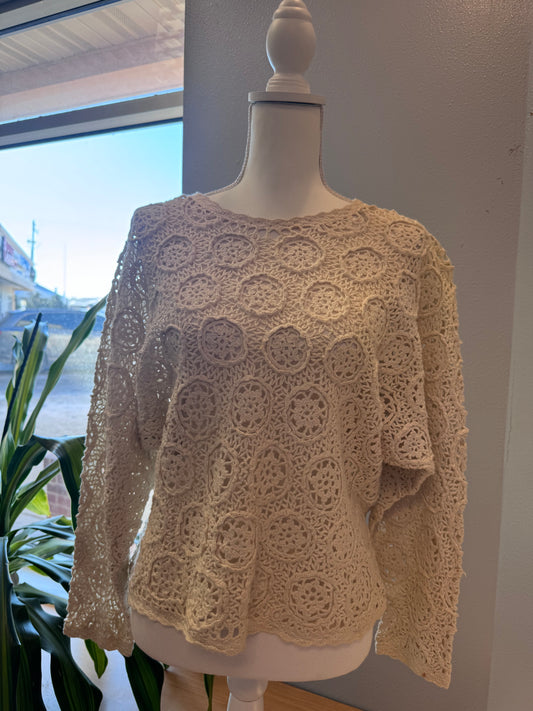 Hunters Run L Cream blk crochet