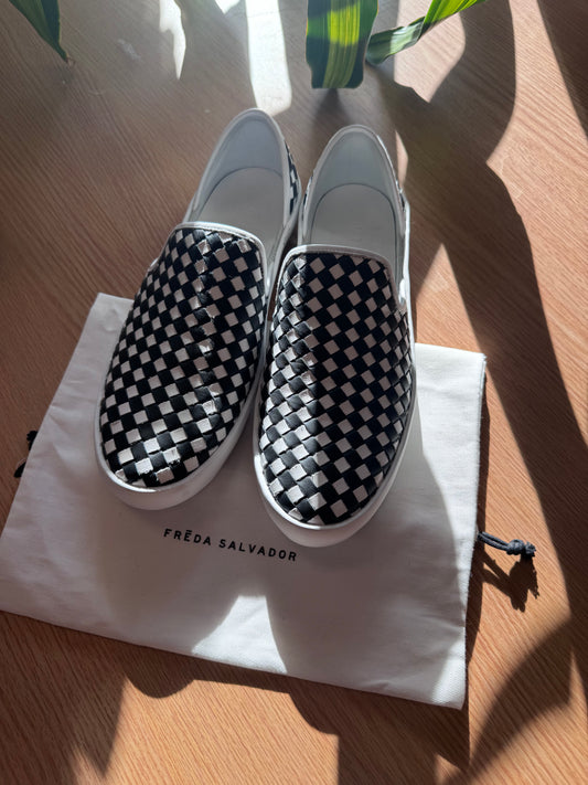 Freda Salvador 8.5 Black/White Eddy D'Orsay Sneaker