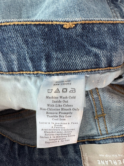 Everlane 14 Mid Wash wide leg straight leg cropped