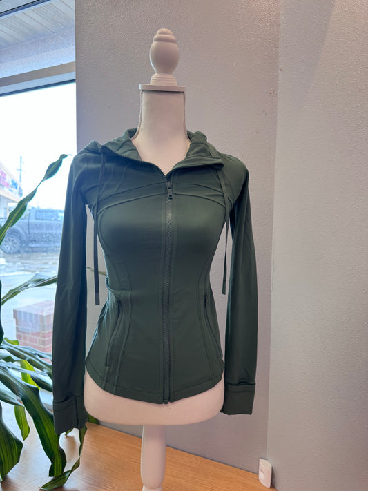 Lululemon 4 Green hooded full zip athletic sweatshirt