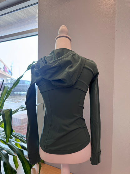 Lululemon 4 Green hooded full zip athletic sweatshirt
