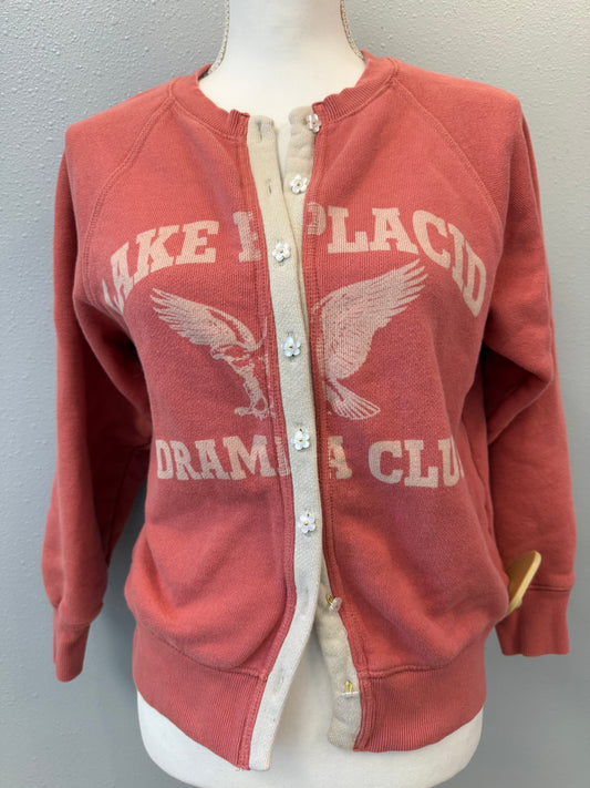 Free People S Pink Cardigan w/floral bttns