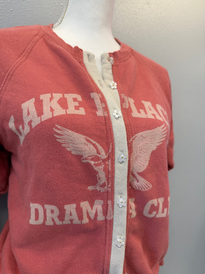 Free People S Pink Cardigan w/floral bttns