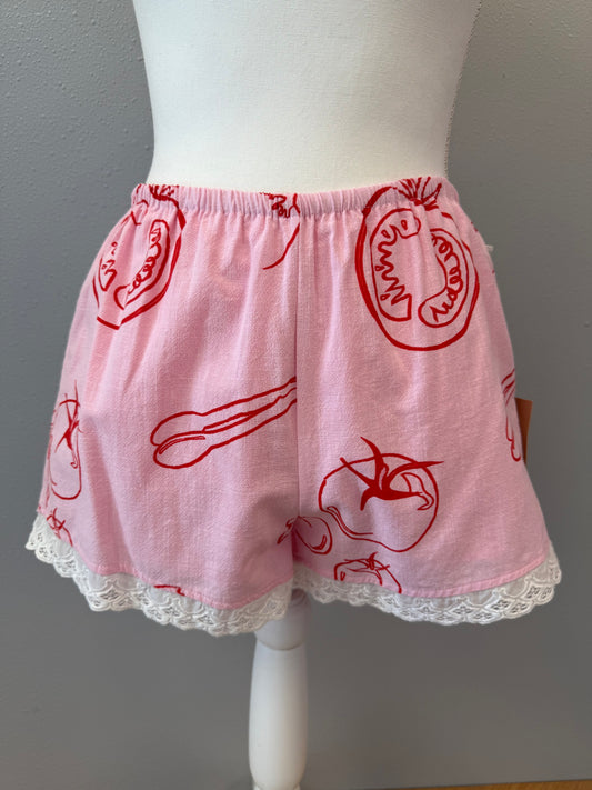 Bailey Rose XS Pink NWT Lace trim tomato print