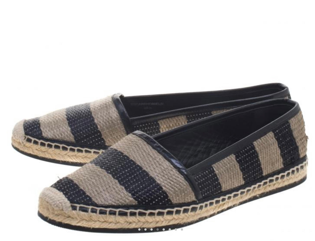 Burberry "Two Tone Striped Raffia Hodgeson Espadrilles"