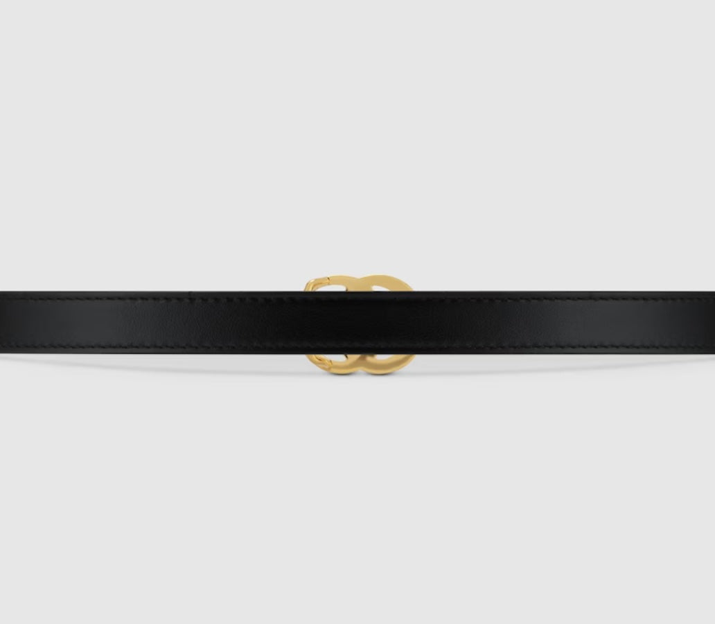 Gucci "GG Mini Marmont Thin Leather Belt"