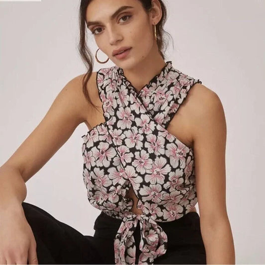 Let Me Be "Floral Wrap" Blouse