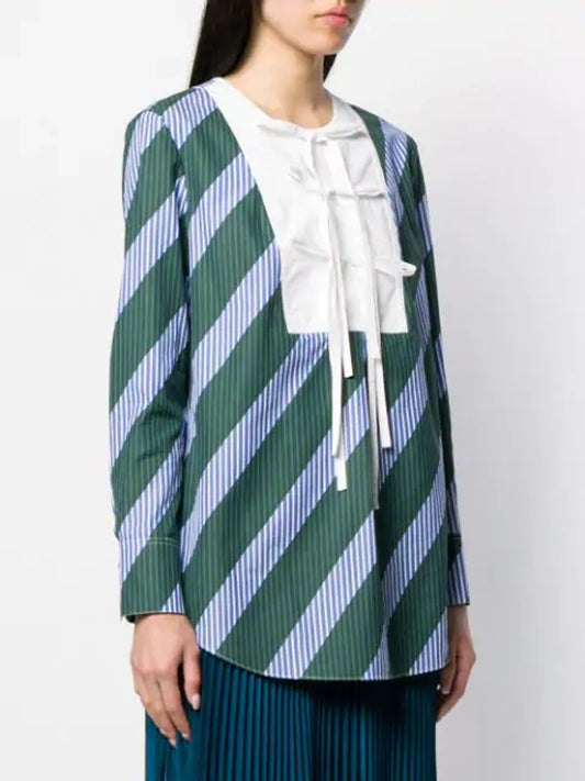 Tory Burch "Overprinted Tie Front" Blouse