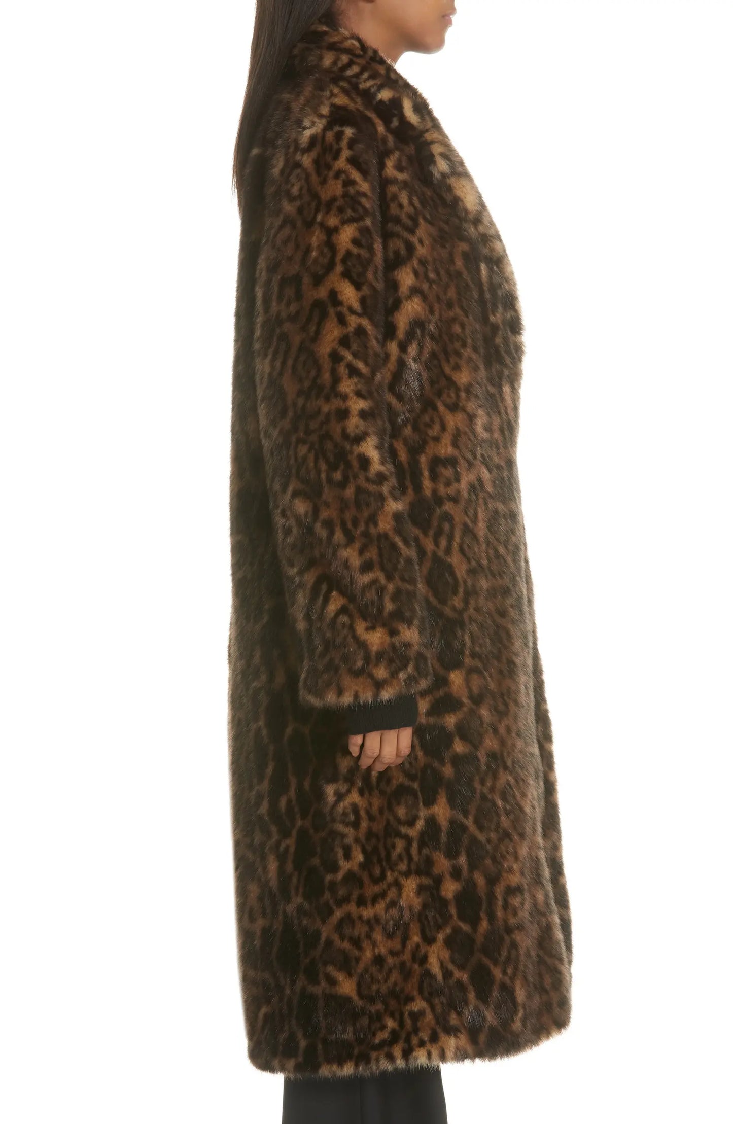 Nili Lotan "Mavin Leopard Faux Fur" Coat