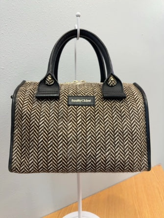 See By Choe Tan/Black Cow Fur Herringbone w/ gold hardware