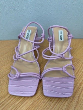 Steve Madden 9 Purple Croc embossed strappy heels