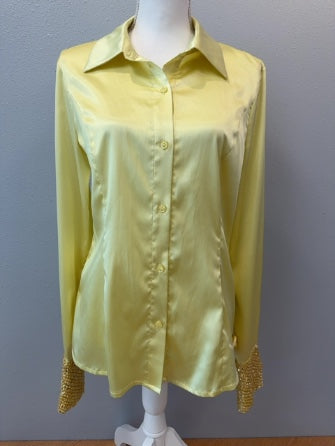 Le Superbe L Yellow Bttnup w/Beaded cuff