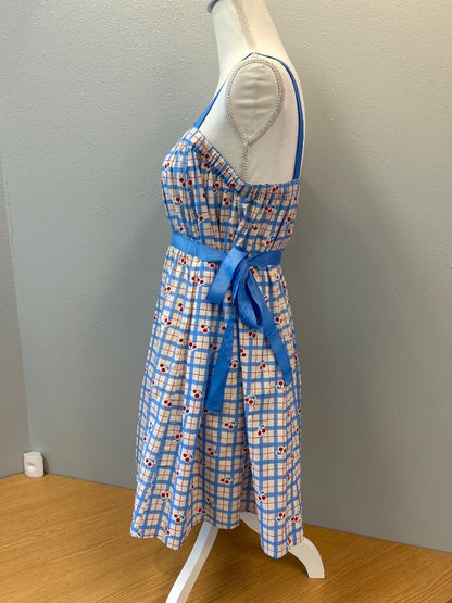 New In L Blue/White NWT Plaid Cherry