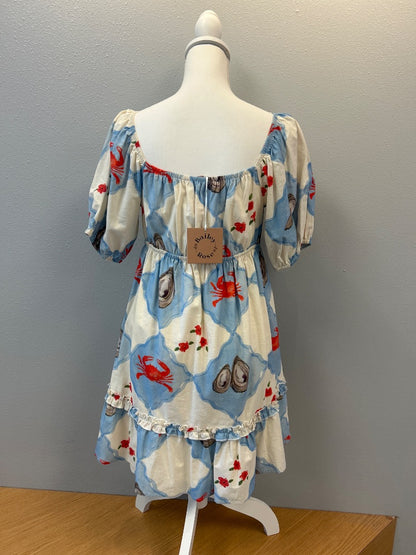 Bailey Rose M Blue/White NWT Crab/Oyster
