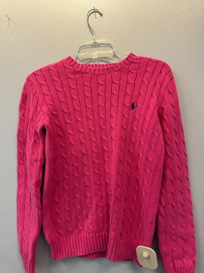 Ralph Lauren L Pink 100% cotton cable knit crewneck LS