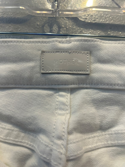 mother 6 White Denim "roller fray" jean NWT