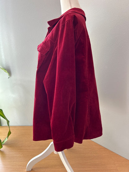 Joan rivers 2X Red Corduory collared button up
