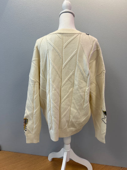 ebossy XL Cream mixed bttns w/ embroidery and patches