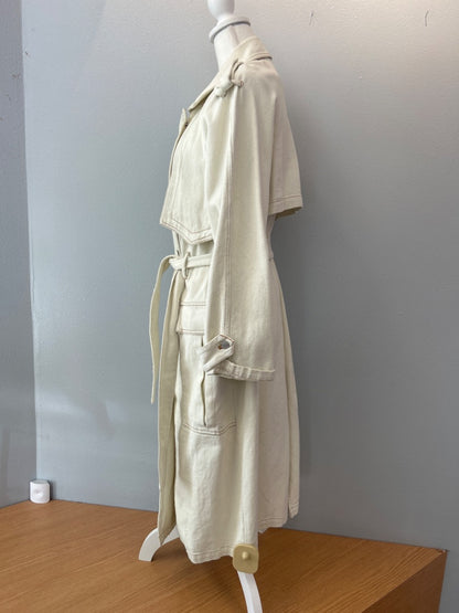 Crescent M/L Cream Denim Trench