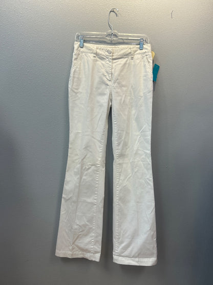 Trina Turk 4 White khaki flare straight leg trouser