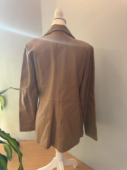 JLC New York L Brown 100% leather LS single button