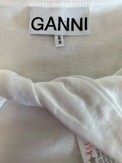 Ganni XS White SS Twist Neck