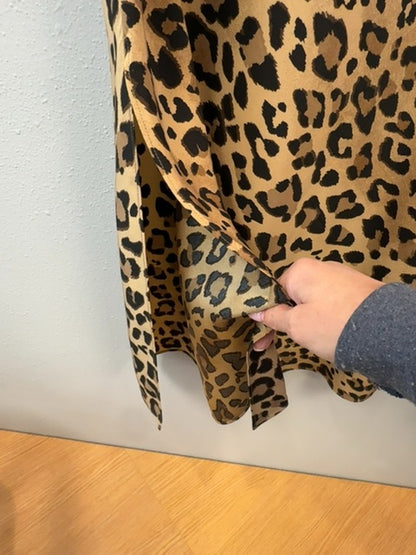 AYR XL Cheetah 'The Eleganza' silk midi skirt w/ slit
