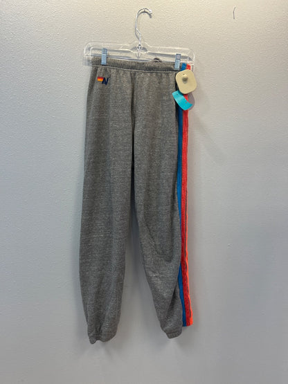 Aviator Nation XS Grey rainbow stripe on side jogger