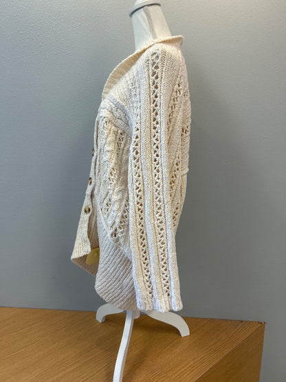 Free People M Cream Open knit cardigan