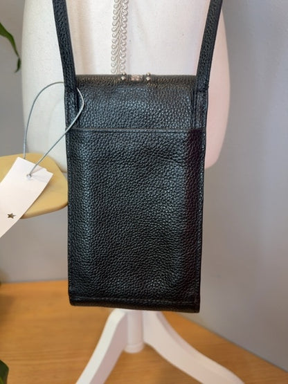 Brighton  Black SMALL phone crossbody w/ snakeskin detailing