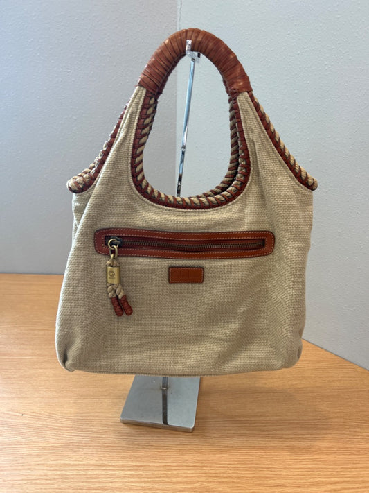 Cole Haan  Brown Canvas nd leather Handle bag