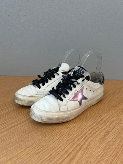 Golden Goose Deluxe Brand  White Pink Star Sneakers