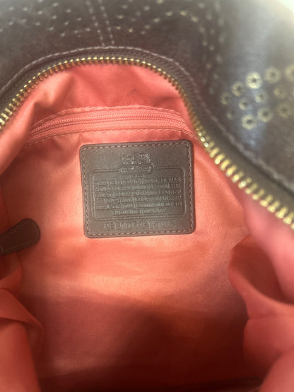 Coach  Brown vinage embossed gold CC med. leather w/ 2nd strap