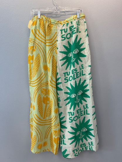 Anisa S Green NWT Sun/Floral prnt wide leg