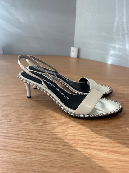 Alexander Wang 8.5 White slingback studded small heel