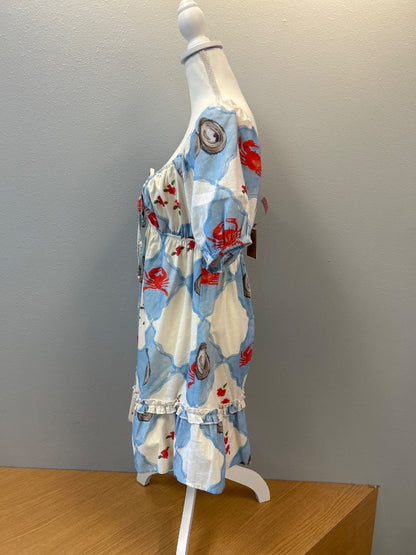 Bailey Rose M Blue/White NWT Crab/Oyster