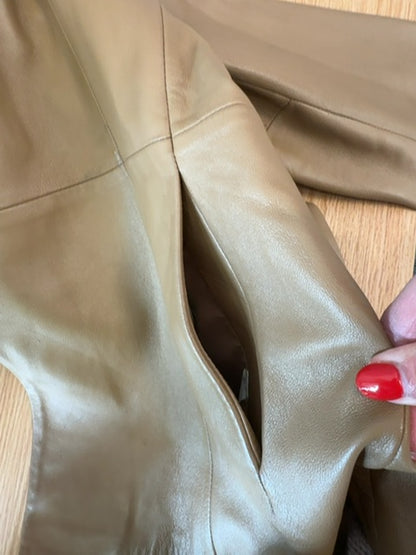 JLC New York L Brown 100% leather LS single button