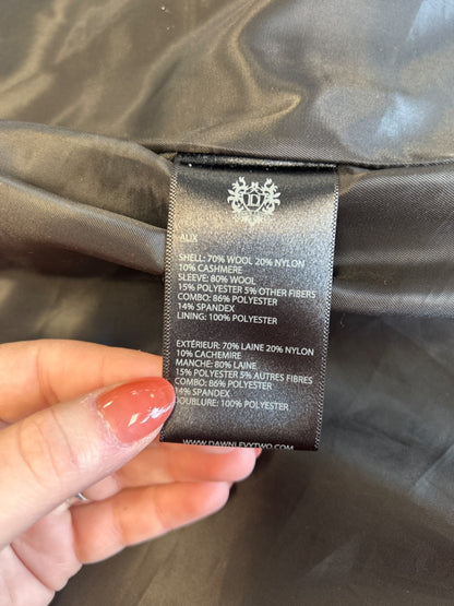 Dawn Levy S Black Midi button up jacket w/ gray/silver hardware