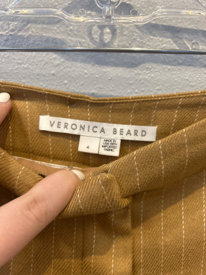 Veronica Beard 4 Brown Pinstripe bttn pockets