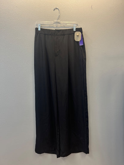 varley L Black satin wide leg trouser