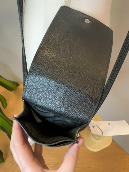 Brighton  Black SMALL phone crossbody w/ snakeskin detailing