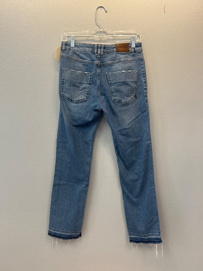 Anine Bing 6 Mid Wash Denim straight leg w/ patch pockets
