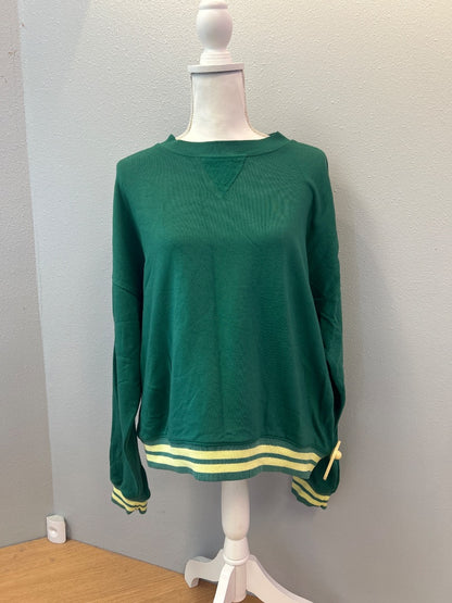 Electric & Rose M Green LS top/pant SET w/ neon trim