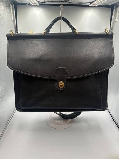 Coach  Black 90's Leather Briefcase