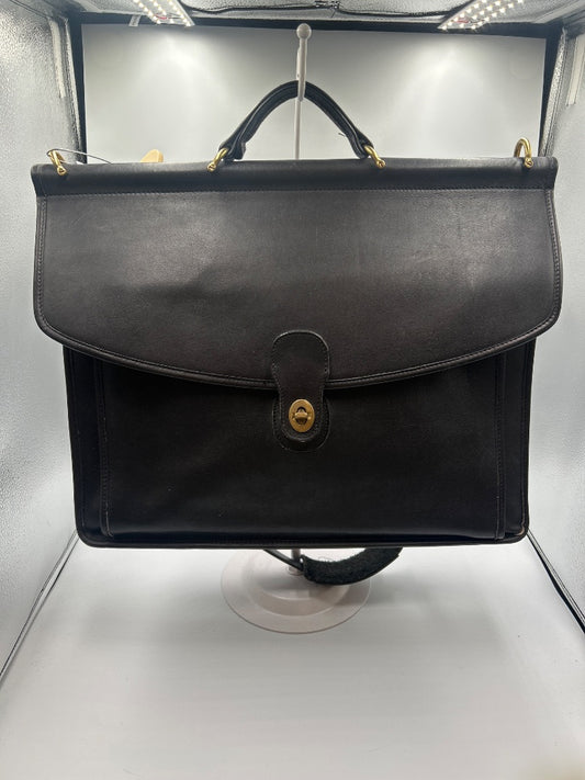 Coach  Black 90's Leather Briefcase